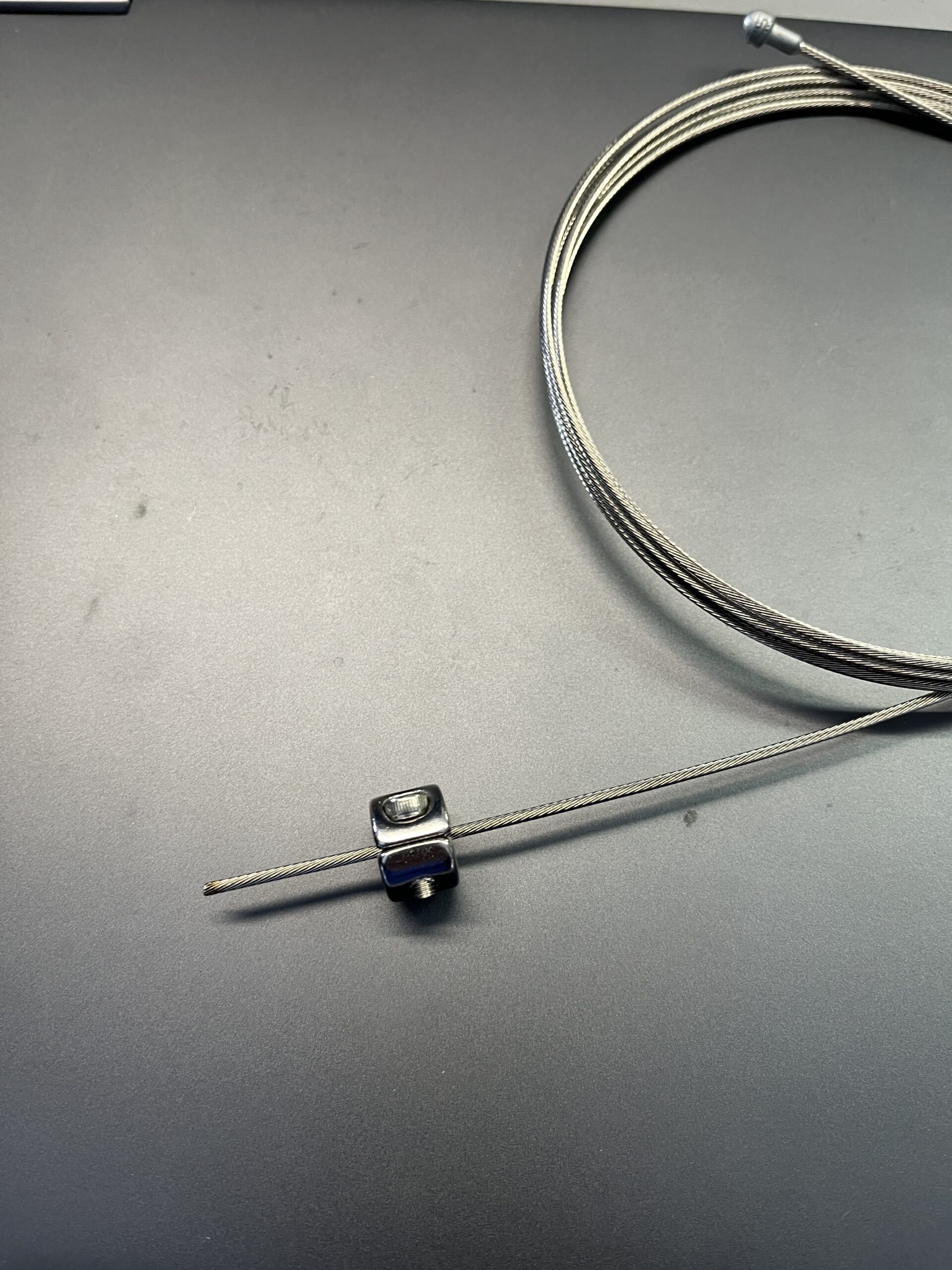 installed brake cable clamp